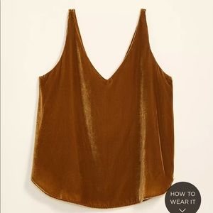 Make an Offer 💝 NWT Loft Velvet Shell Double V Neck Tank Top Layering Piece